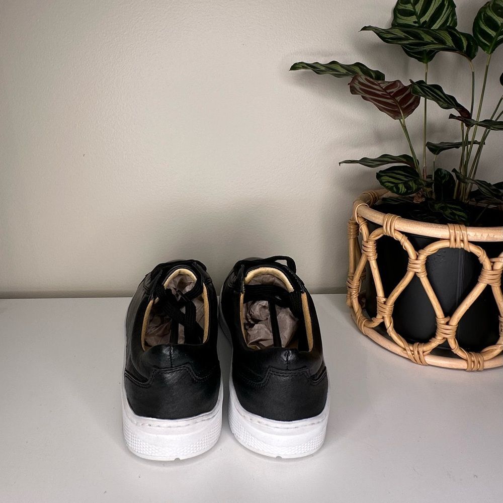 NEW Sandro Moscoloni M180 Black Leather Low-Top Sneakers Men’s Size 11D Brazil - Picture 4 of 11
